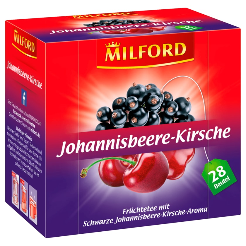 Milford Johannisbeere-Kirsche Kräutertee 56g, 28 Beutel